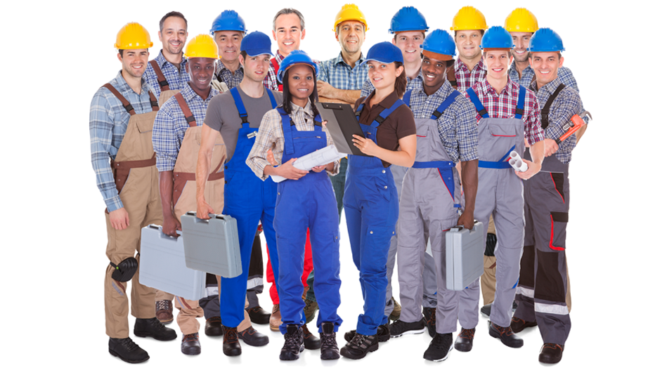 A group of multiracial contractors, both men and women