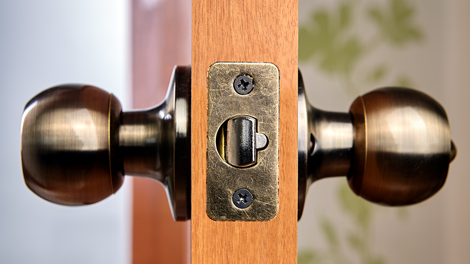 Side view of a door handle