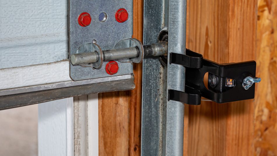 A garage door opener sensor ensures no blockages are in the way